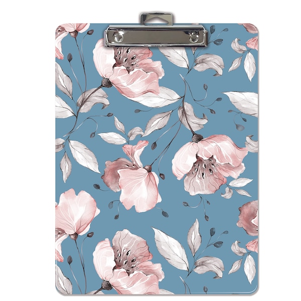 Better Office Products Fashion Clipboard, Floral Design, A4 Letter Size, 12.5in. x 9in. Wooden Clipboard, Low Profile Clip 45041 - main